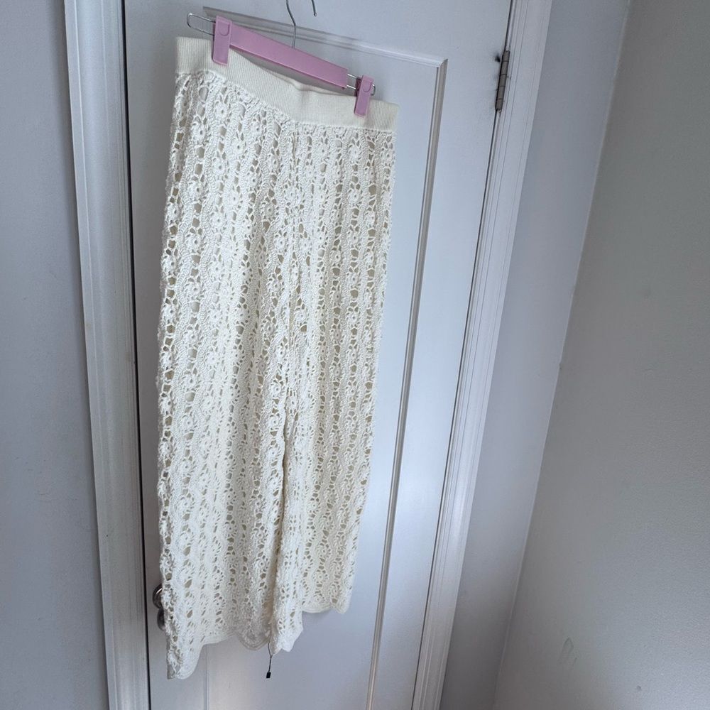 Jonathan Simkhai crochet wide-leg pants, size medium